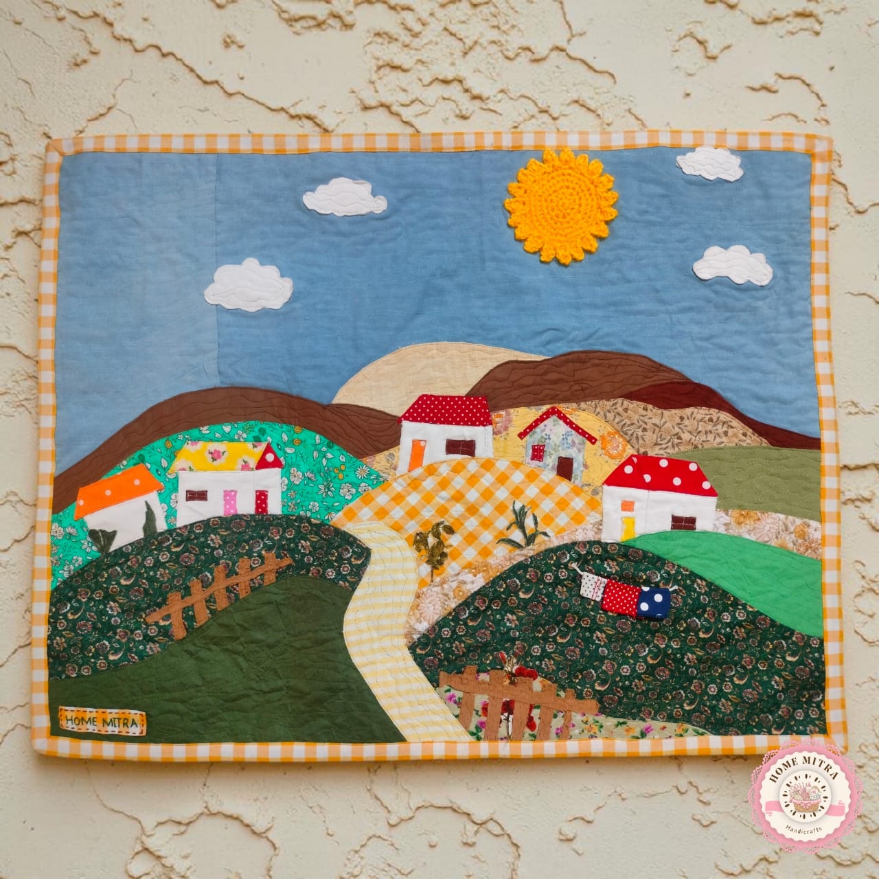 "The Golden Meadow" – Bespoke 3D Quilting Scenery Wall Art