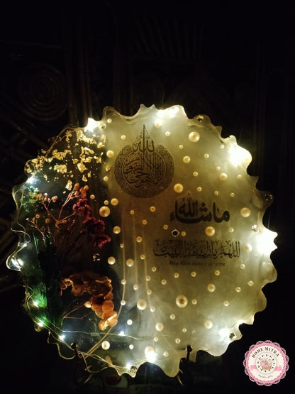 Divine Blessings: Handcrafted Resin Art with Gold Leaf & Pearls