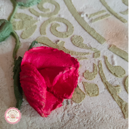 Vintage Rose 3D Sculptural Wall Clock (14-Inch)