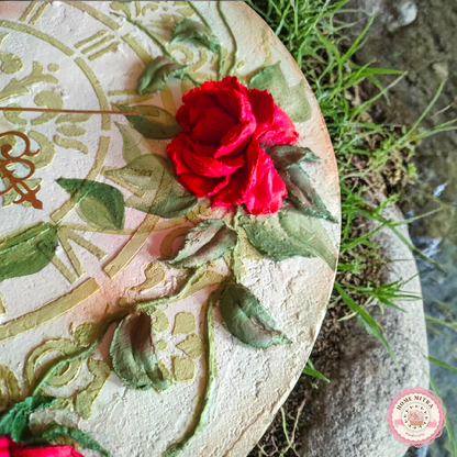 Vintage Rose 3D Sculptural Wall Clock (14-Inch)