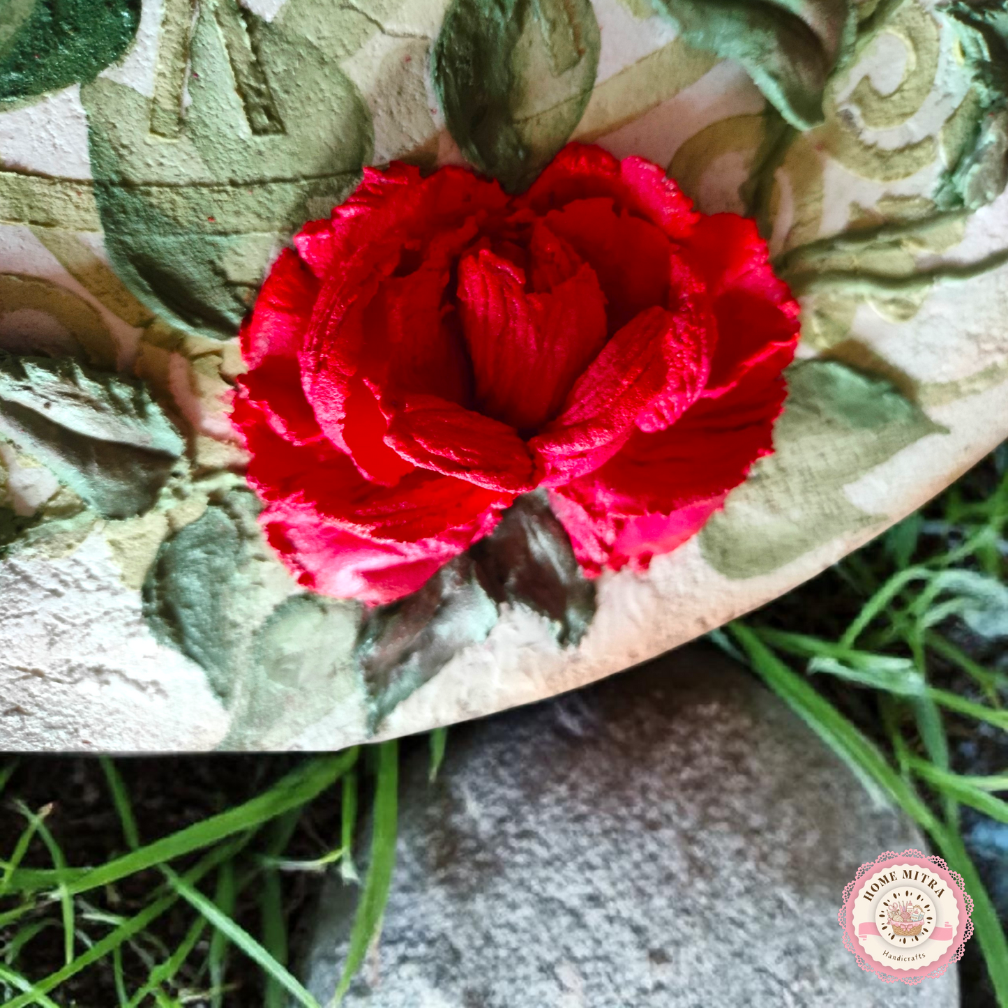 Vintage Rose 3D Sculptural Wall Clock (14-Inch)