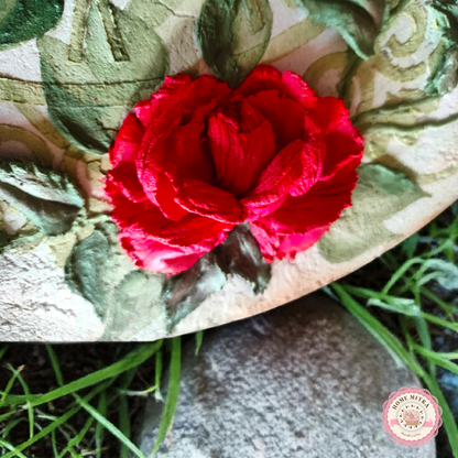 Vintage Rose 3D Sculptural Wall Clock (14-Inch)