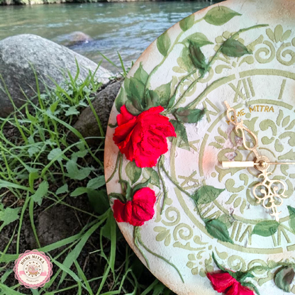 Vintage Rose 3D Sculptural Wall Clock (14-Inch)